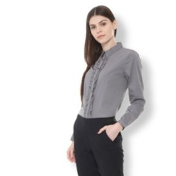 Tommy Hilfiger women's long-sleeve grey  button-down shirt size xl - Picture 1 of 16